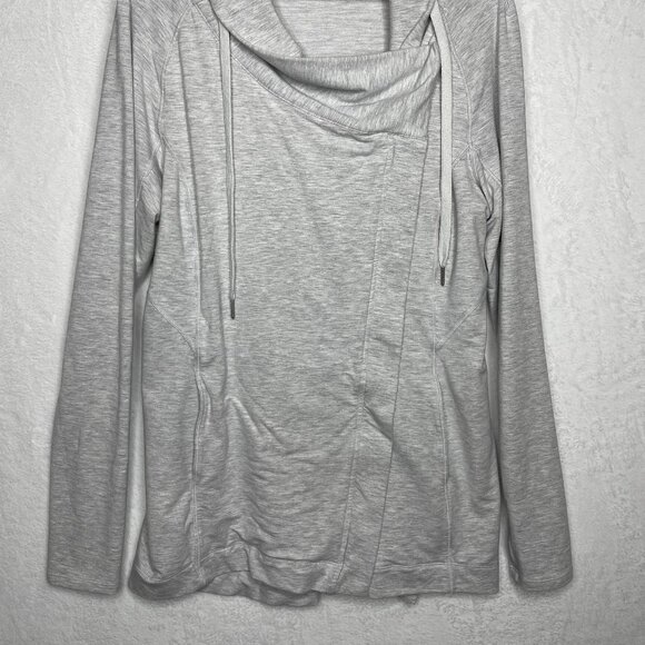 Lululemon Coast Easy Wrap Womens Size 10 Heathered Core Gray Sweatshirt - Picture 4 of 11